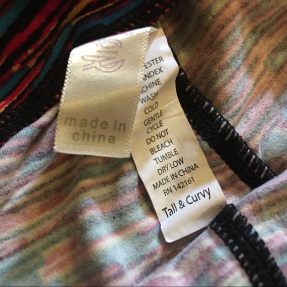 LuLaRoe TC Leggings red blue yellow black - Picture 4 of 5